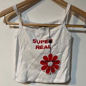 Super real Claudia schiffer tank crop top